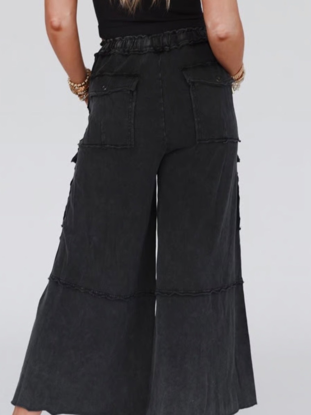 Three Bird Nest Game On Cargo Wide Leg Pants - Picture 2 of 7